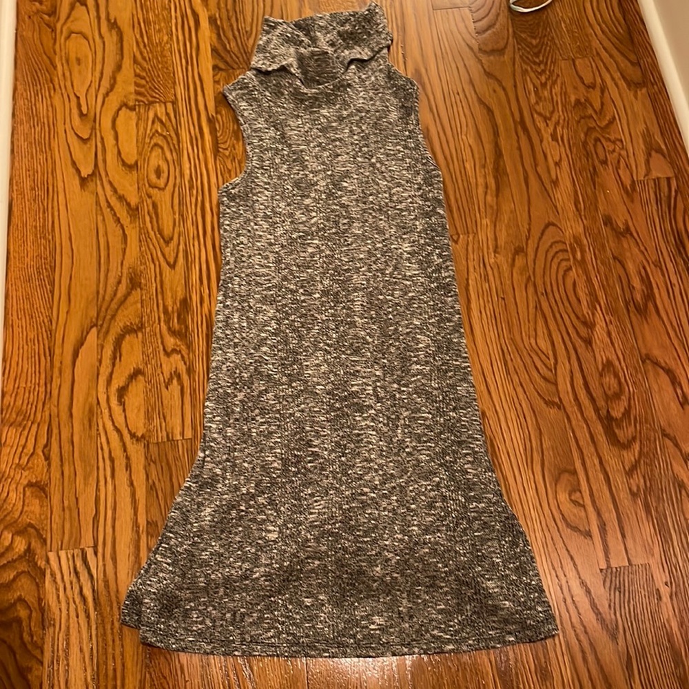 Gray Turtle Neck Dress sleeveless